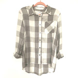 Amaryllis x Ashlee Nichols Grey and White Check Button Up- Size XS