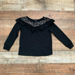 Art Class Black Sequin Ruffle Top- Size 5T