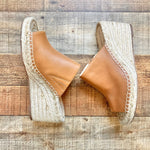 Sole Society Camel Leather Espadrille Wedges- Size 9.5 (like new condition)