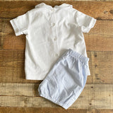 Little English Blue Gingham Wagon Short Set- Size 2T
