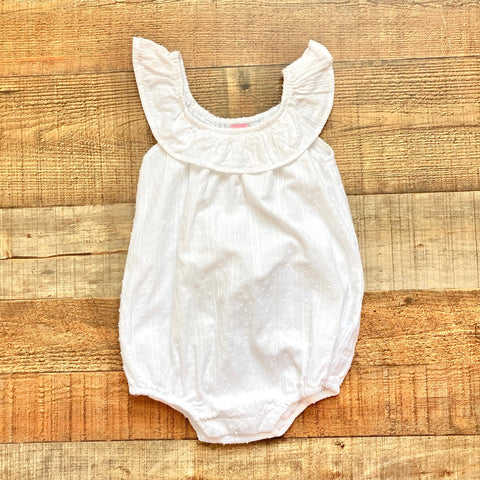 Bisby White Swiss Dot Bubble- Size 6-12M