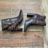 Scoop Brown Snakeskin Print High Heeled Booties- Size 9 (LIKE NEW) sold out online