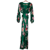ASOS Green Floral Side Cutout Front Slit Maxi Dress- Size 4 (see notes)