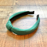 No Brand Green Ribbed Knit Knot Headband