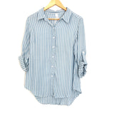 Liverpool Blue & White Stripe Button Up Blouse- Size S
