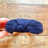 No Brand Navy Ribbed Knit Knot Headband