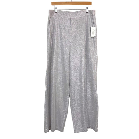 Eloquii Silver Glitter Wide Leg Pants NWT- Size 14 (Inseam 30")