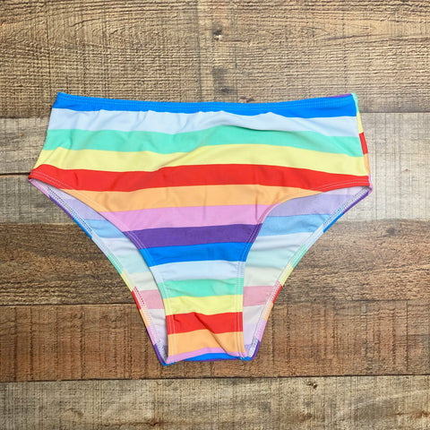 Beach Joy Rainbow Striped Bikini Bottoms- Size S (we have matching top)