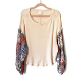 By Together Pink Thermal Printed Sleeve Blouse- Size S