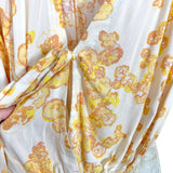 Free People Intimately Ivory Floral Front Tie Bell Sleeve Bodysuit- Size S (sold out online)