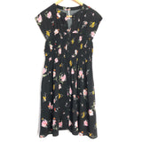 Free People Black Greatest Day Floral Smocked Dress- Size S