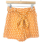 A New Day Mustard and White Printed Belted Shorts- Size XS