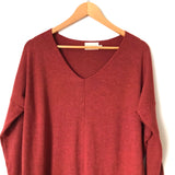Dreamers Brick/Orange Sweater Tunic with Front Seam- Size S/M