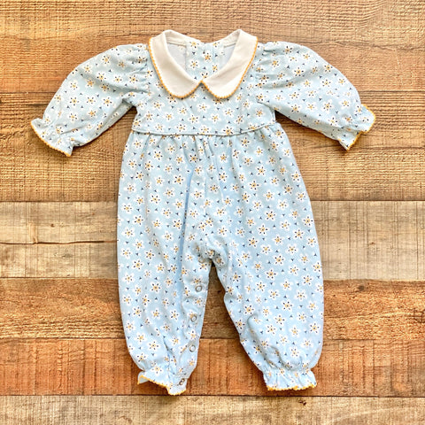 Serendipity by Shrimp and Grits Kids Blue Floral Jumpsuit - Size 6M