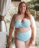 Lands End Blue/Yellow/Red Color Block Seersucker Bikini Bottoms- Size 18W (we have matching top, sold out online)
