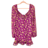 Forever 21 Burgundy Rose Floral Print Chiffon Dress NWT- Size M (sold out online)
