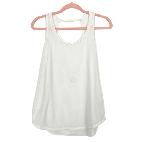 Nike White Dri-Fit Exposed Back Tank- Size S