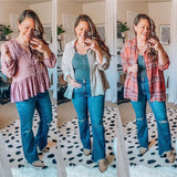 American Eagle Mauve Floral Print Blouse NWT- Size L