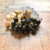 No Brand Black/Gray/Gold Beaded Dangle Bracelet
