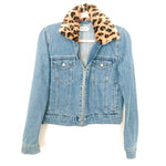 XLE Denim Jacket with Animal Print Faux Fur Collar- Size S (sold out online)