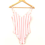 Vestique Pink Stripe Cheeky One Piece- Size S