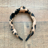 No Brand Satin Animal Print Top Knot Headband