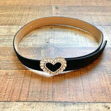 Kate Spade Black Velvet with Crystal Heart Buckle Belt- Size S/M