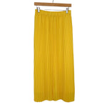 J Crew Yellow Pleated Pull On Midi Skirt- Size XLT