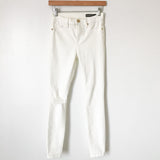 BLANKNYC White Mid-Rise Distressed Skinny Jeans- Size 26 (Inseam 27.5")