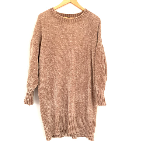 &Merci Taupe Chenille Sweater Dress- Size S