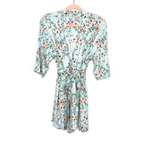 Earl Grey Light Blue Floral Lounge Robe- Size S (We have matching bottoms)