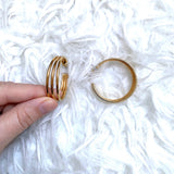 Gold Triple Hoop Earrings
