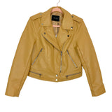 Deluc Camel Faux Leather Moto Jacket NWT- Size M