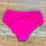 Chic Soul Hot Pink with Side Ruching Bikini Bottoms- Size 1XL (we have matching top)