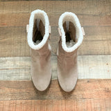 Sole Society Taupe Sherpa Lined Boots- Size 9