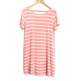 Yelete Pink Stripe Jersey Cotton Shirt Dress with Criss Cross Back- Size S