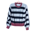Splendid Grey/Black/Mauve Trim 100% Cashmere Sweater NWT- Size S