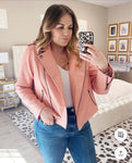 Eloquii Pink Faux Leather Moto Jacket- Size 14/16