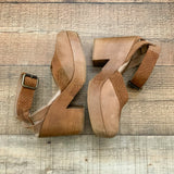 Free People Brown Suede Block Heel Closed Toe Wooden Clogs- Size 37 (US 7, see notes)