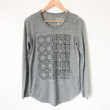Chaser Grey Long Sleeve “COFFEE” Top- Size S