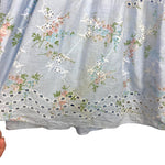 Needle & Thread Blue Floral Eyelet Smocked Bodice Dress- Size ~L/XL (see notes)