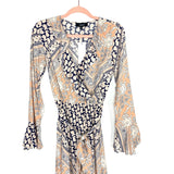 Aakaa Floral Front Snap Closure Ruffle Belted Maxi Dress NWT- Size S