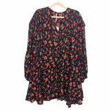 Free People Black Floral Print Dress NWT- Size L