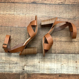 City Classified Cognac Ankle Wrap Sandals- Size 8.5 (Great Condition)