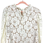 WAYF Ivory Lace Puff Sleeve Dress- Size XL