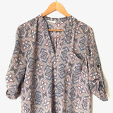 Lush 3/4 Sleeve Patterned V Neck Tunic- Size XS