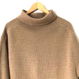 Goodnight Macaroon Tan Turtle Neck Sweater with Asymmetrical Hem- Size S