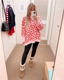 Cabana by Crown & Ivy Pink Animal Print Tunic Sweater NWT- Size S