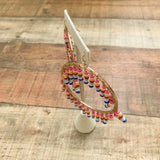 No Brand Gold Circle Multicolor Bead Earrings