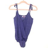 Buddy Love Purple Snakeskin Print Surplice Front Tie Strap Bodysuit NWT- Size XS